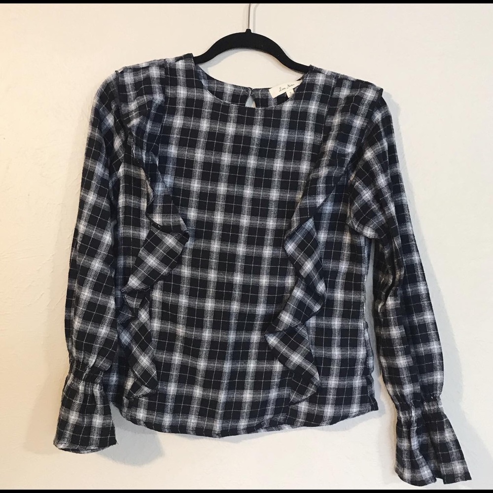 Plaid Ruffled Blouse